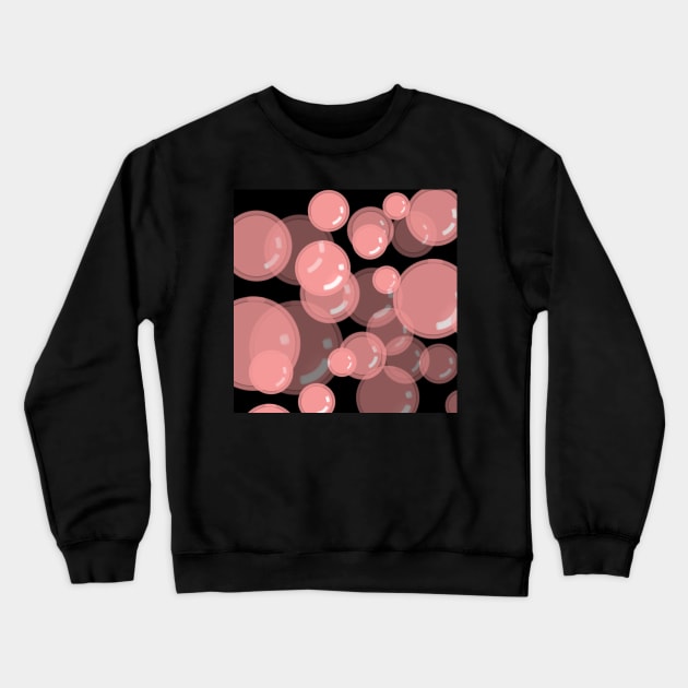 Pink Bubbles // Black Crewneck Sweatshirt by Grafititee